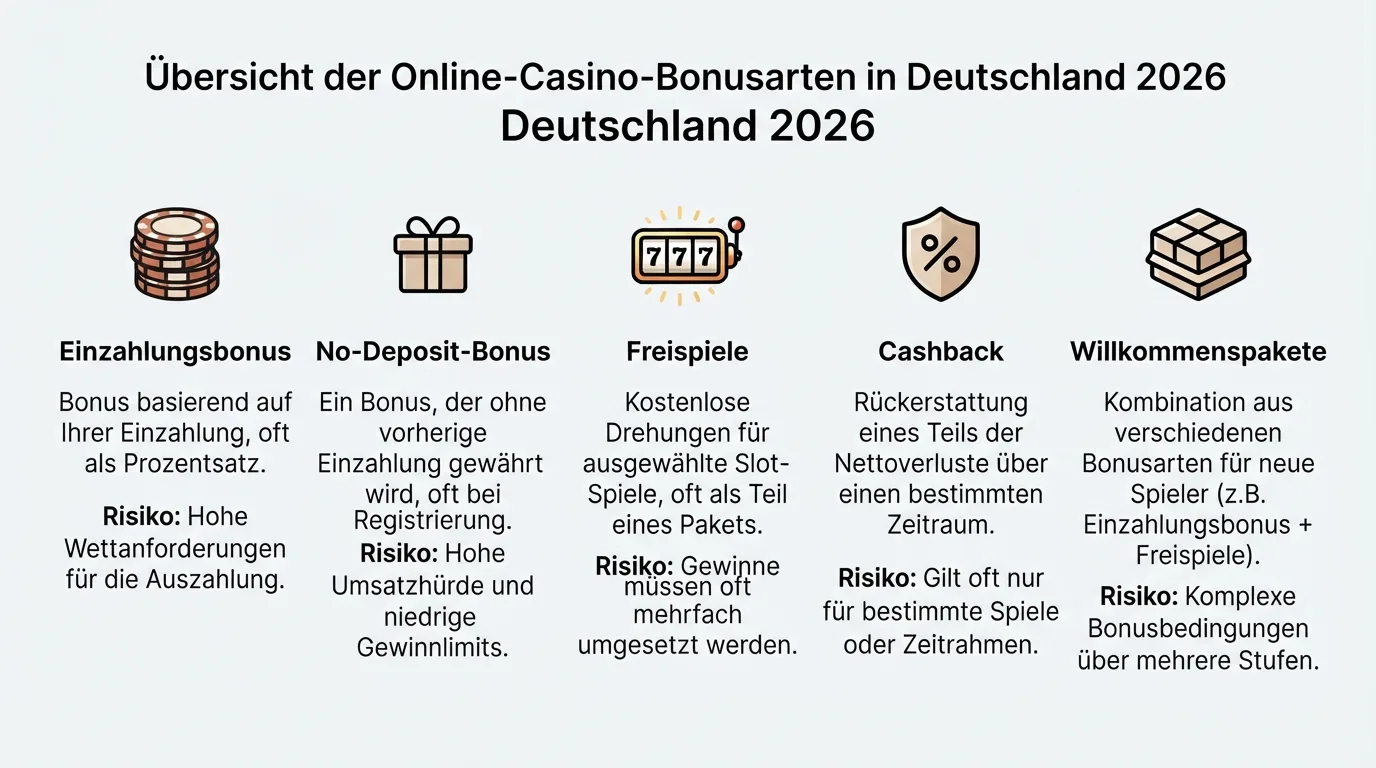 Übersicht der Bonus-Arten im direkten Vergleich
