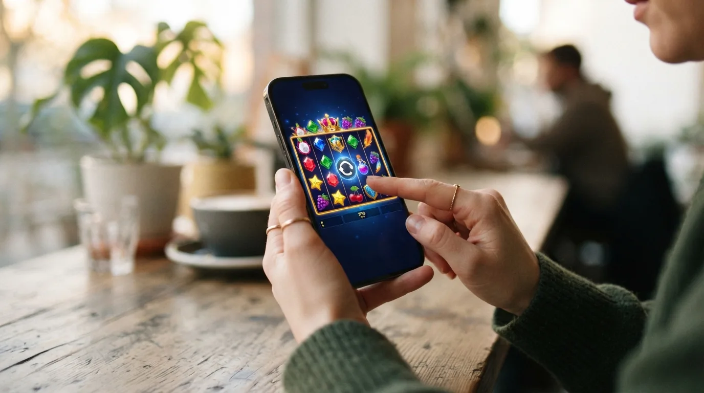 Mobiles Casino-Spiel auf einem iPhone-Smartphone mit Apple Pay für 20 Euro Einzahlung