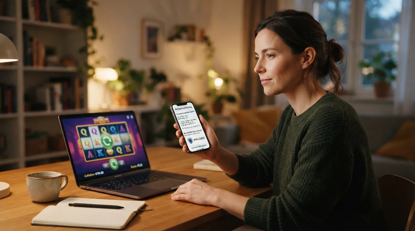 Check-dein-Spiel-Hotline-Schnittstelle mit Beratungs-Informationen und Selbsttest-Option